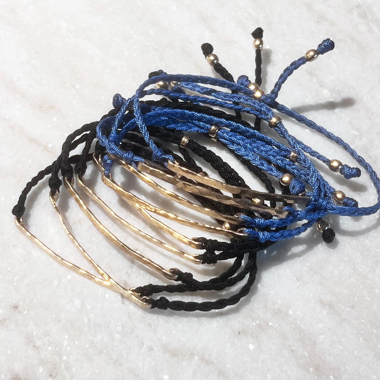 14k Gold Bar & Cord Bracelet - NICKY CLARK INTERIORS