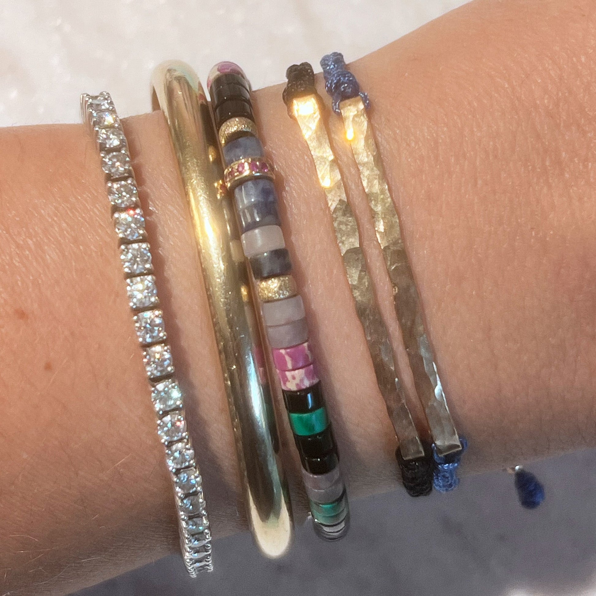 14k Gold Bar & Cord Bracelet - NICKY CLARK INTERIORS