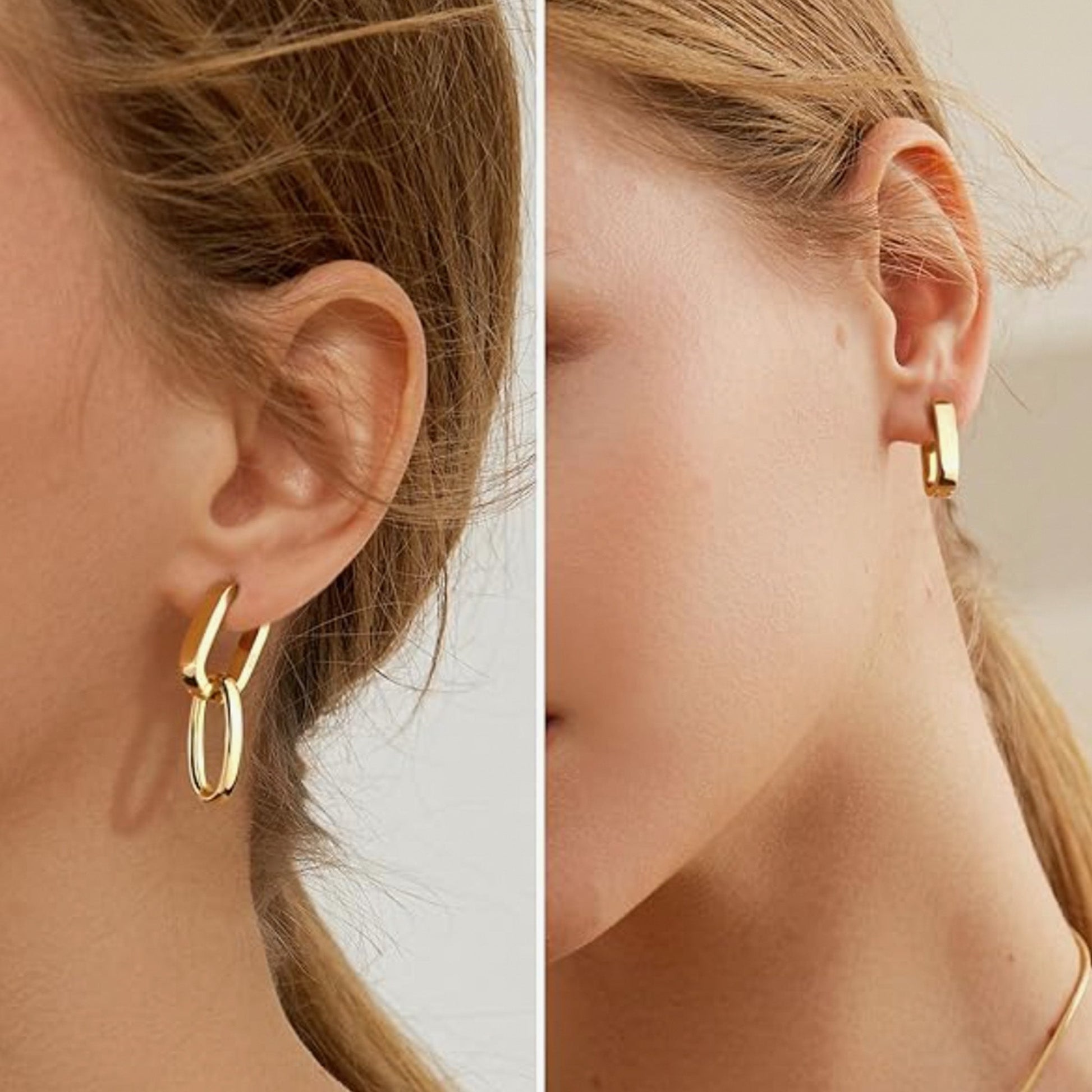 14k Gold Double Hoop - NICKY CLARK INTERIORS
