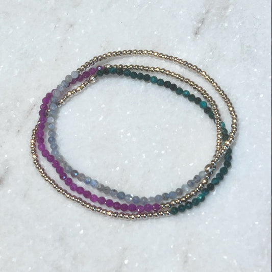 14K Gold & Precious Stone Bracelet Set - NICKY CLARK INTERIORS