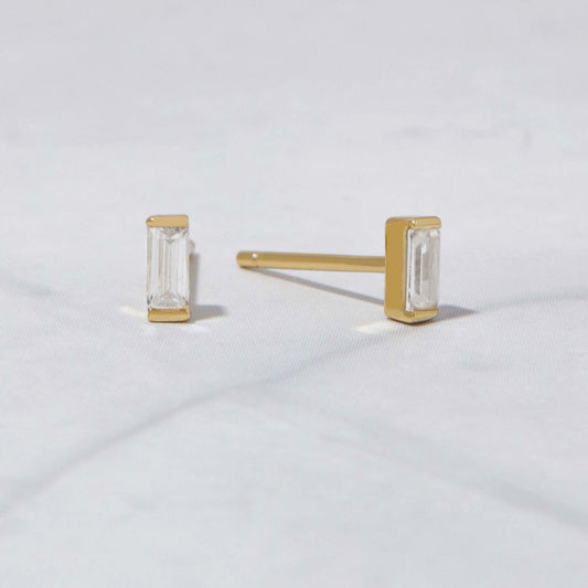 Baguette Stud Earrings (Gold Vermeille) - NICKY CLARK INTERIORS