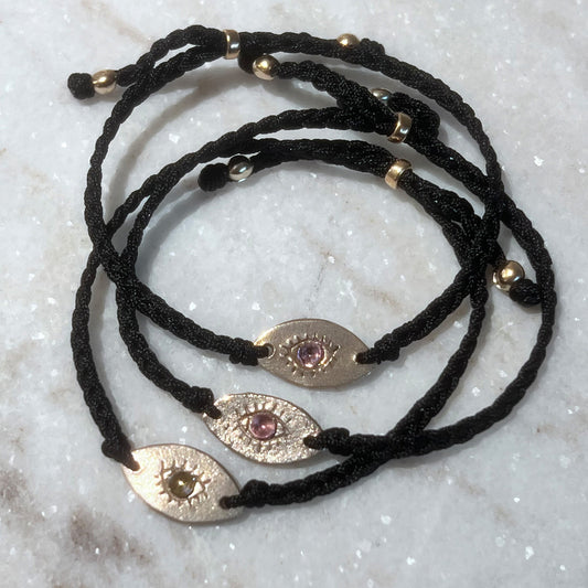 Evil Eye Charm & Cord Bracelet - NICKY CLARK INTERIORS