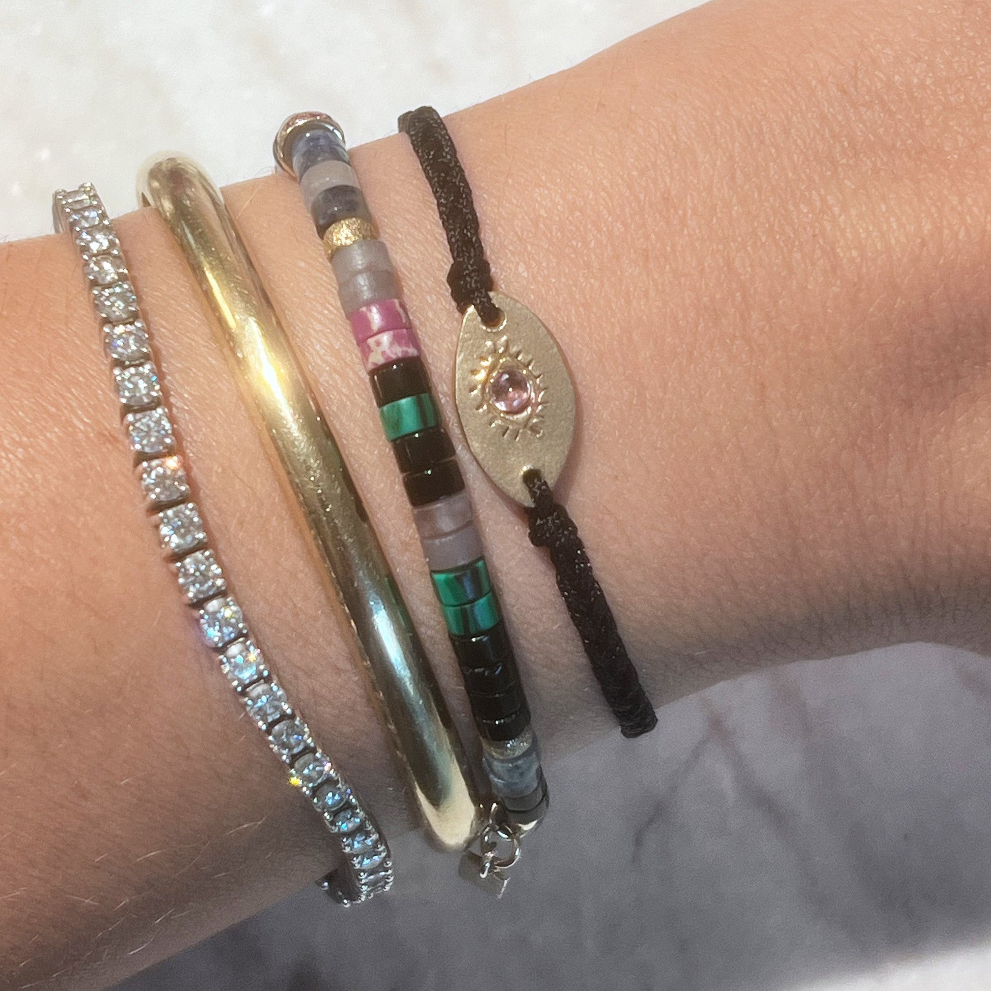 Evil Eye Charm & Cord Bracelet - NICKY CLARK INTERIORS