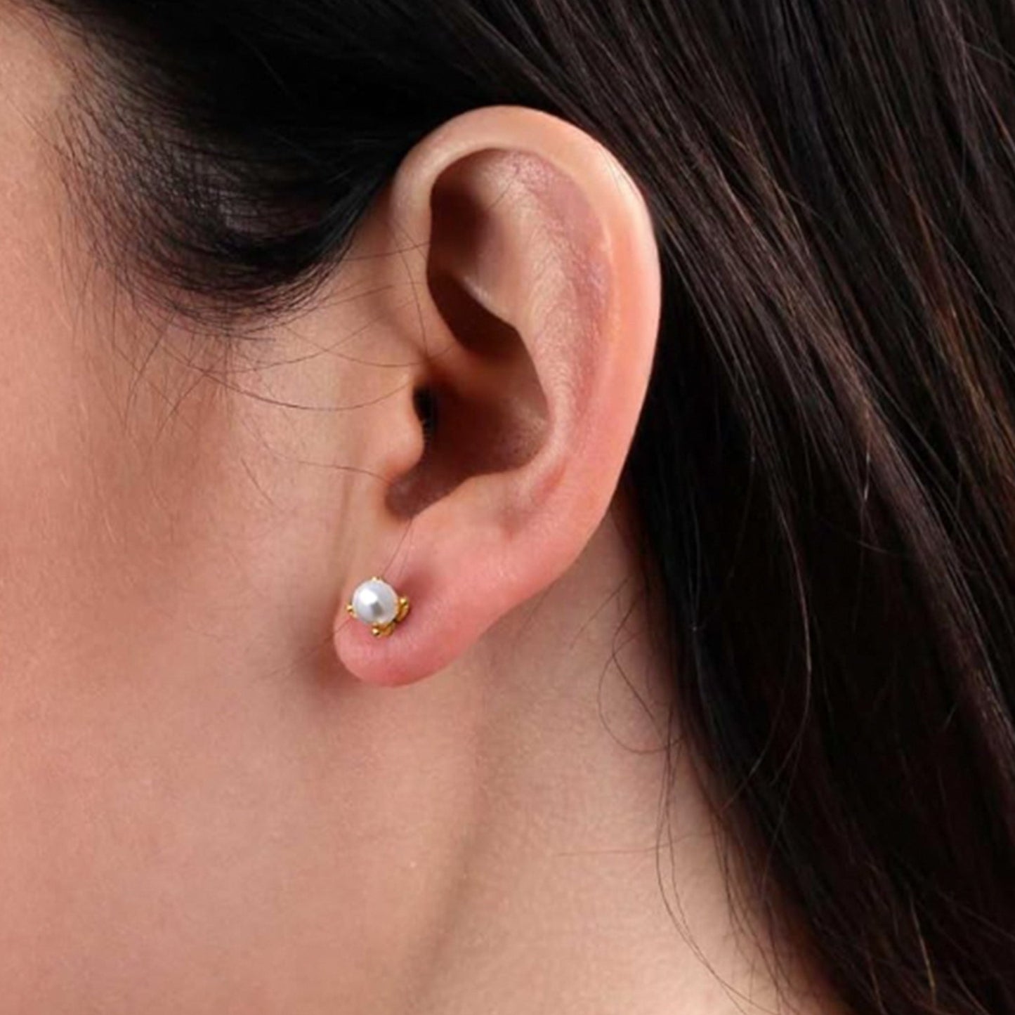 Gold Claw & Pearl Studs - NICKY CLARK INTERIORS
