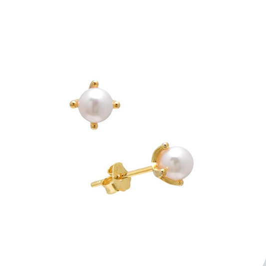 Gold Claw & Pearl Studs - NICKY CLARK INTERIORS