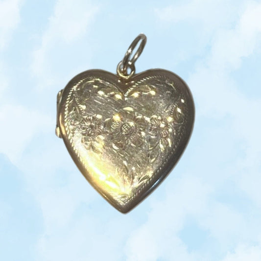 Large Vintage Gold Filled Heart Locket - NICKY CLARK INTERIORS