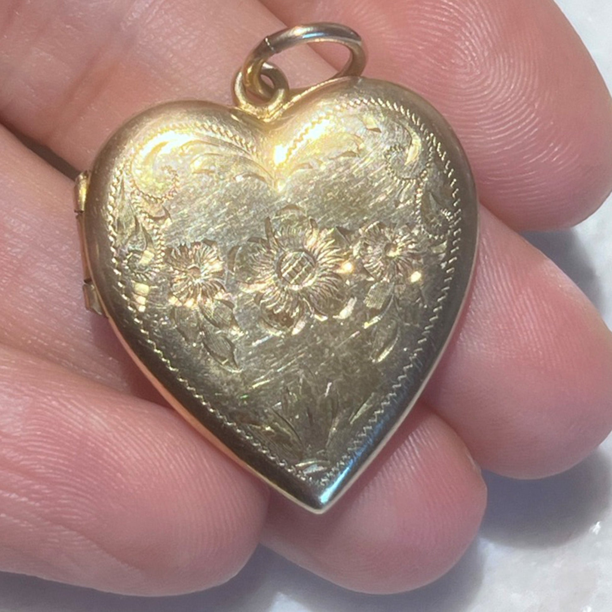 Large Vintage Gold Filled Heart Locket - NICKY CLARK INTERIORS