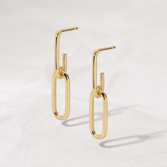 Paperclip Chain Link Earrings - NICKY CLARK INTERIORS