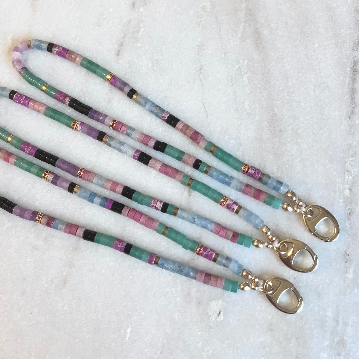 Semi Precious Heshi Bead Cell Phone Bracelet - NICKY CLARK INTERIORS