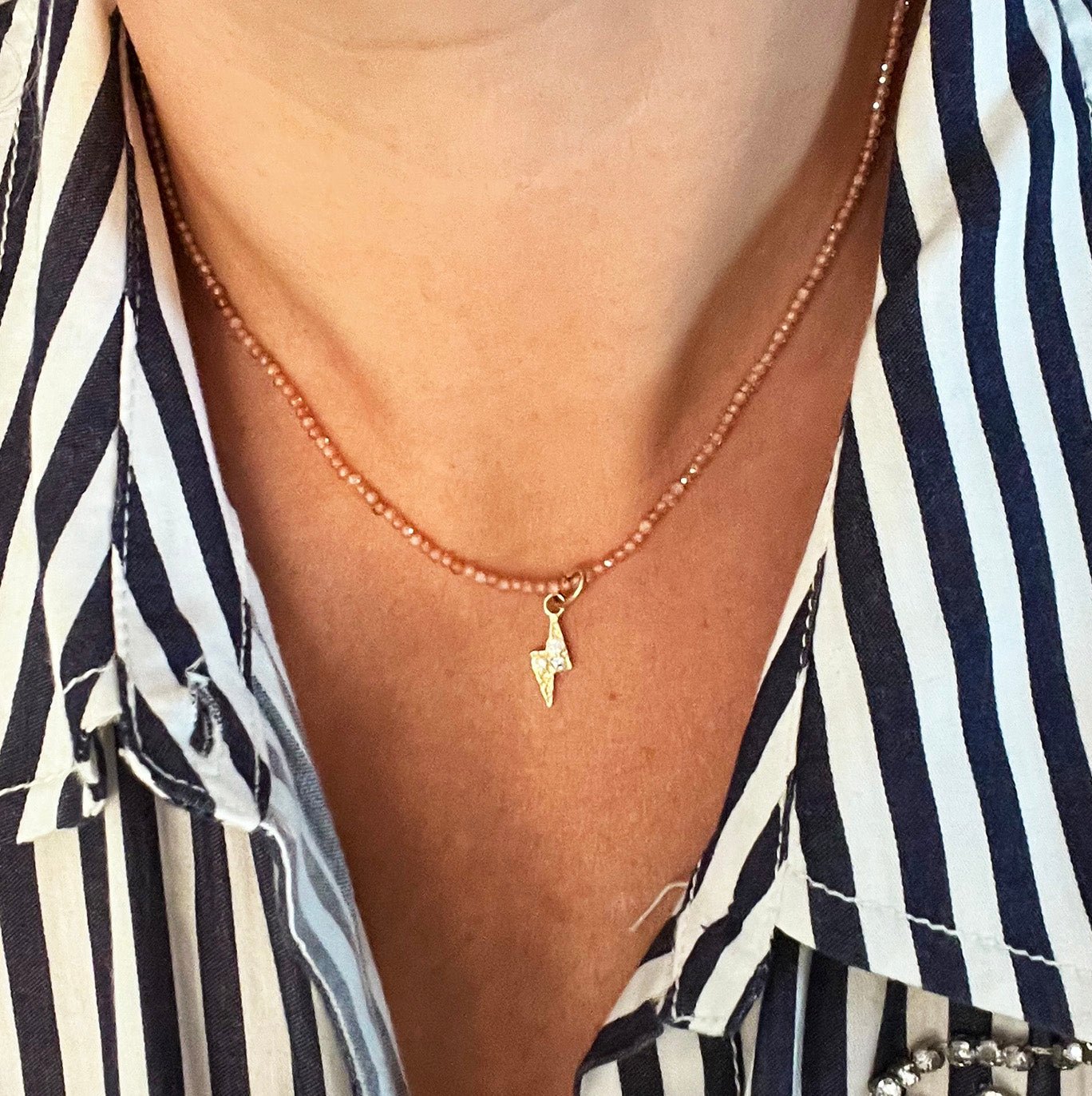 Tiny Lightning Bolt Necklace - NICKY CLARK INTERIORS
